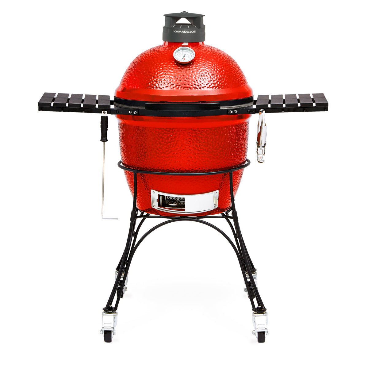 Kamado Joe Classic II shell close-up highlights thick-walled construction for smoke retention