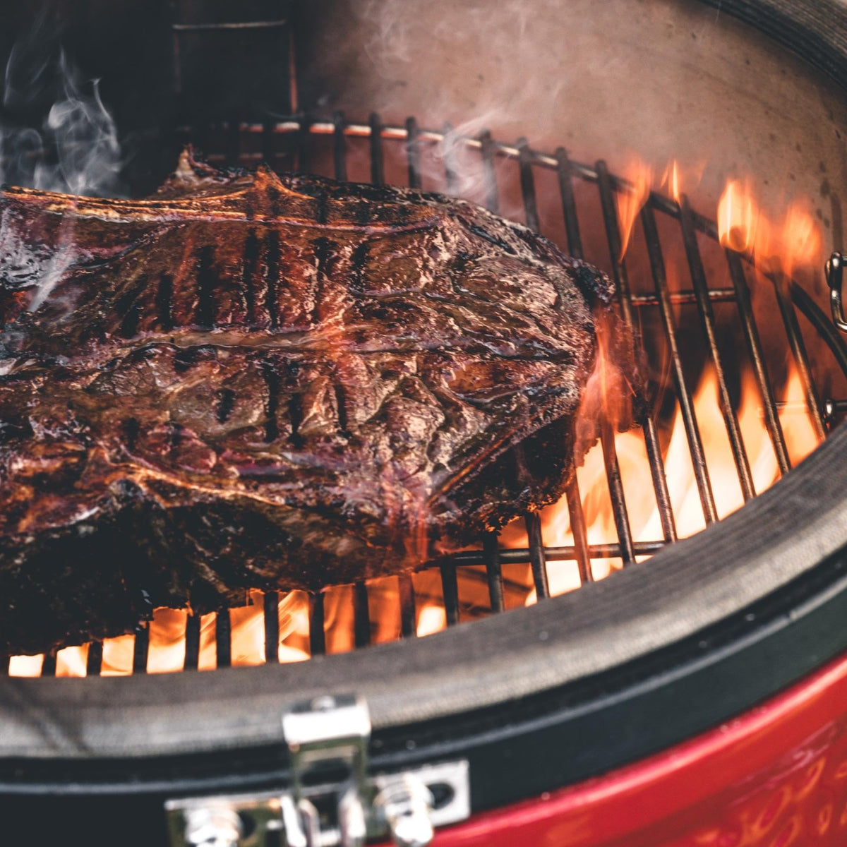 Kamado Joe Classic II side shelves provide convenient prep space during cooks