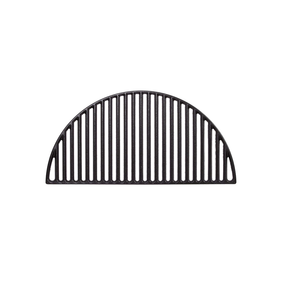 Kamado Joe half-moon cast iron grate providing even heat for better searing and flavor.
