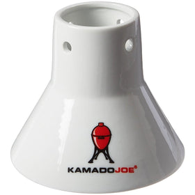 Kamado Joe chicken stand with beer insert for juicy roasting.
