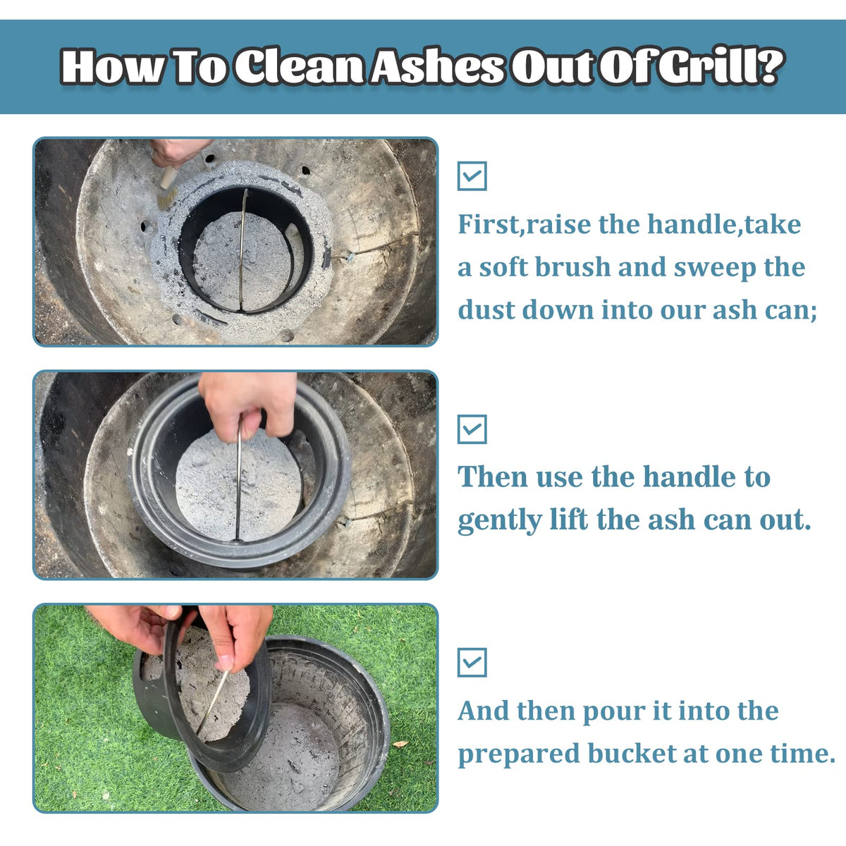 KAMaster ash pot keeps ashes contained and easy to empty.