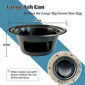 KAMaster ash can fits Large Green Egg fire box for precise placement.