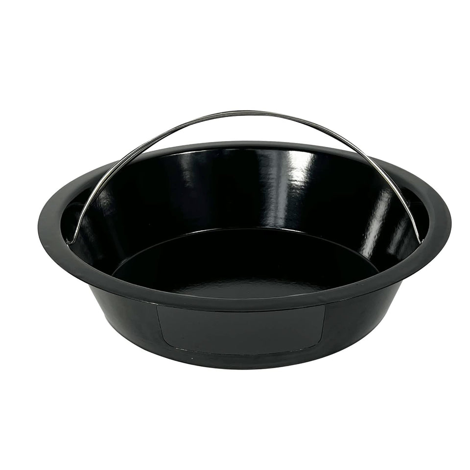 KAMaster ash can with handle designed for XL Green Egg, enables one-handed ash removal.