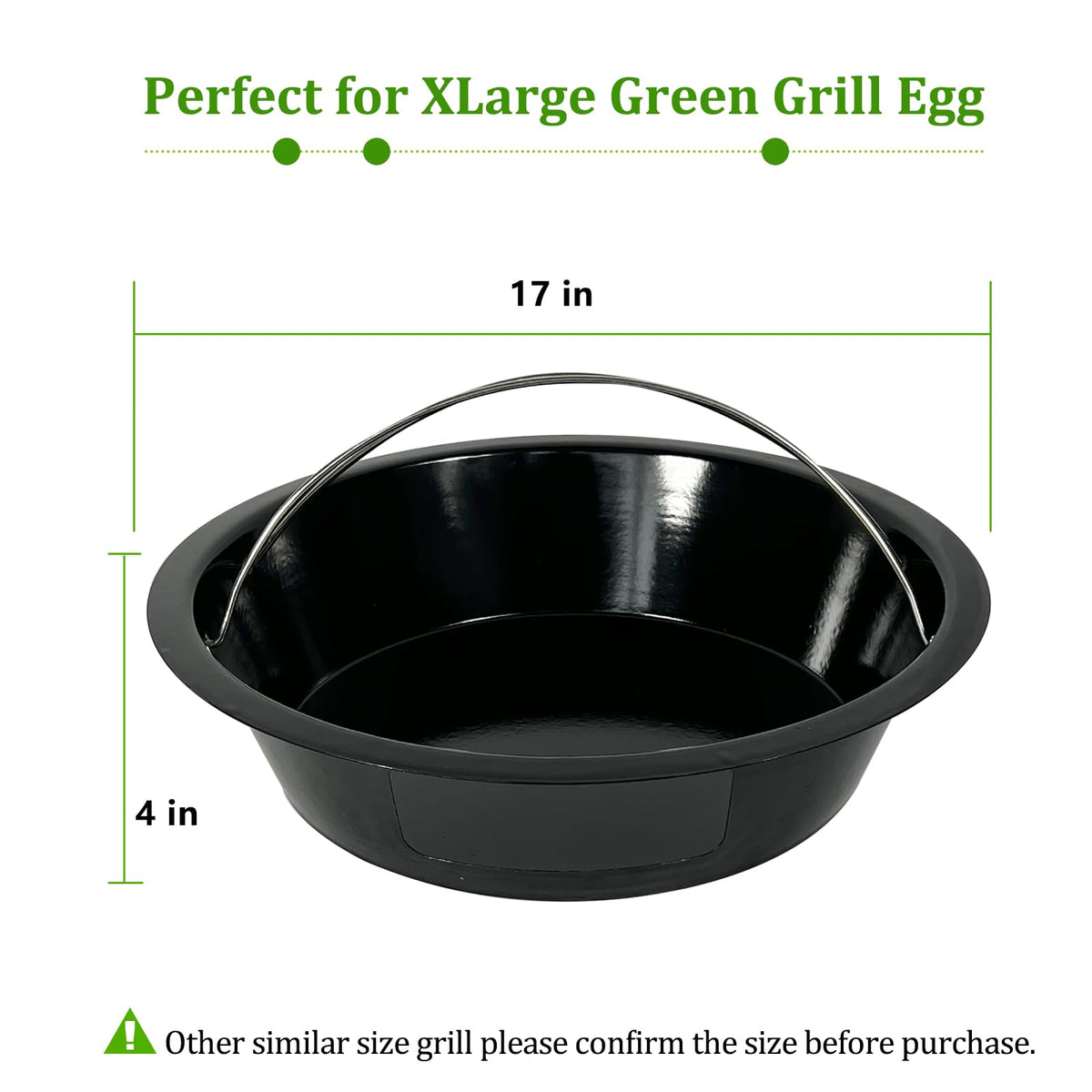 KAMaster carbon steel ash pot with enamel coating resists rust during long cookouts.