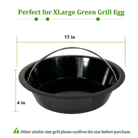 KAMaster carbon steel ash pot with enamel coating resists rust during long cookouts.