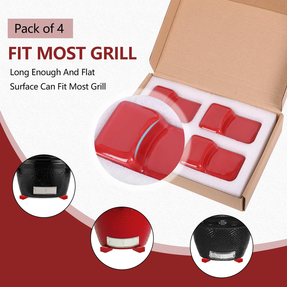KAMaster set of 4 feet durable enough for outdoor kitchens and rugged use.