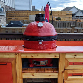 KAMaster feet install easily, enhancing table setup for Kamado grills.