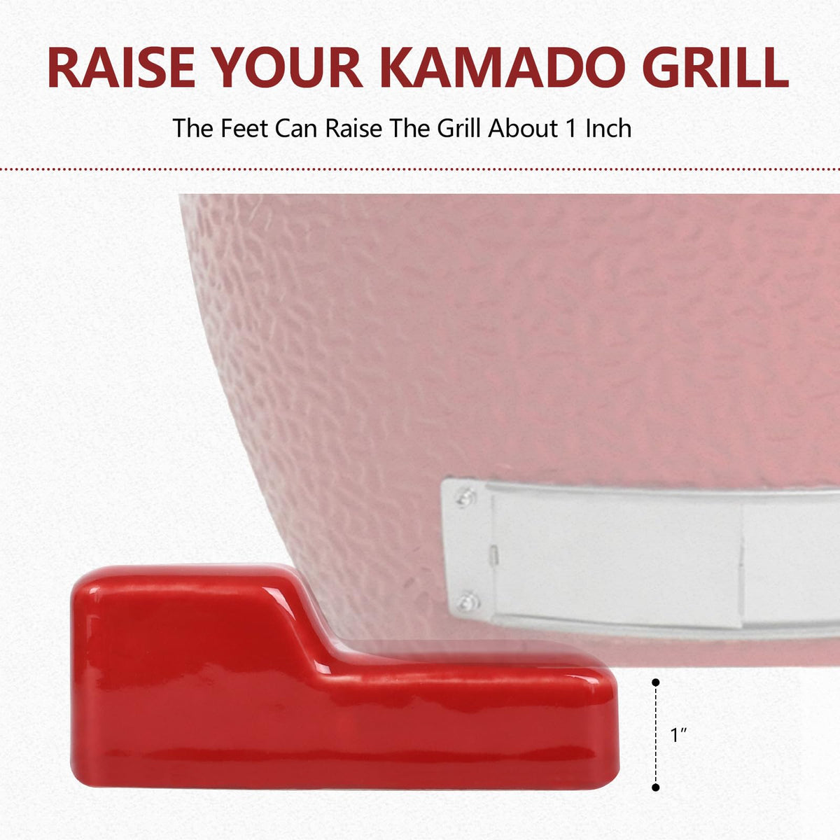 KAMaster ceramic feet provide sturdy, non-slip support for outdoor Kamado grills.