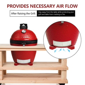 KAMaster feet protect tabletops by elevating the grill and reducing heat transfer.
