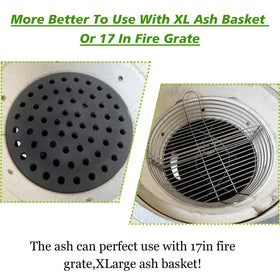 KAMaster ash can compatible with XL Green Egg and ash basket for thorough cleaning.