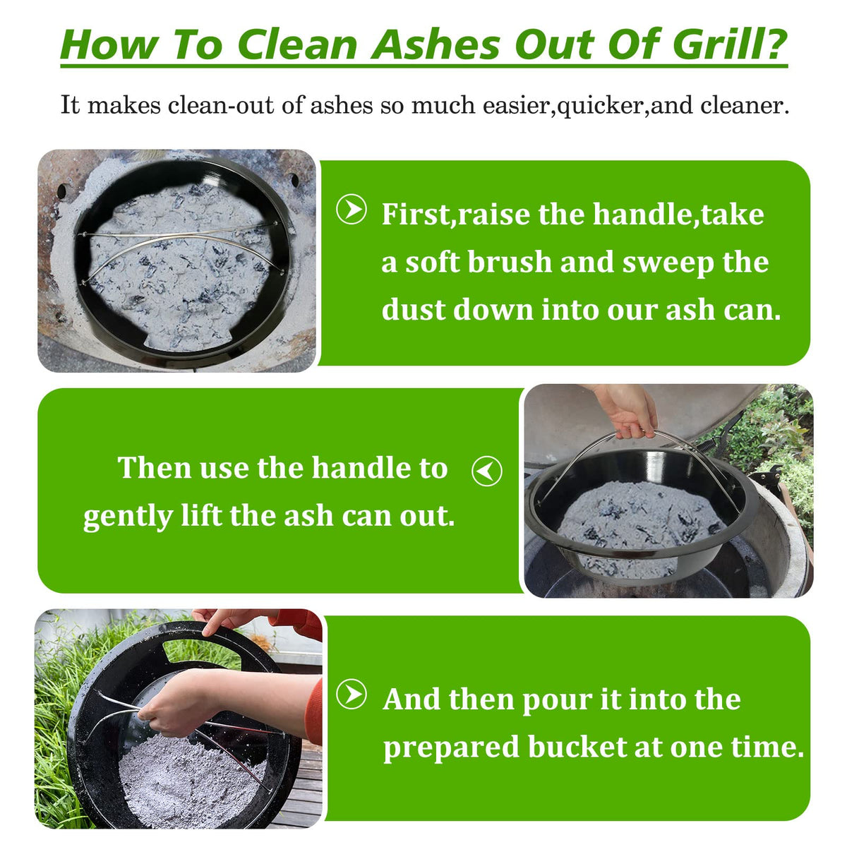 KAMaster easy-clean ash removal after cooking with minimal mess.