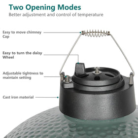KAMaster kamado accessory vent style reducing buildup during cooks