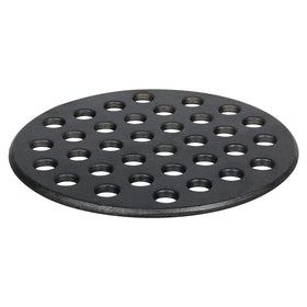 Kamaster smooth-surface fire grate reduces ash clogs during cooking.