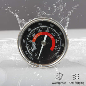KAMaster gauge with waterproof no-fog glass lens for clear readings in heat.