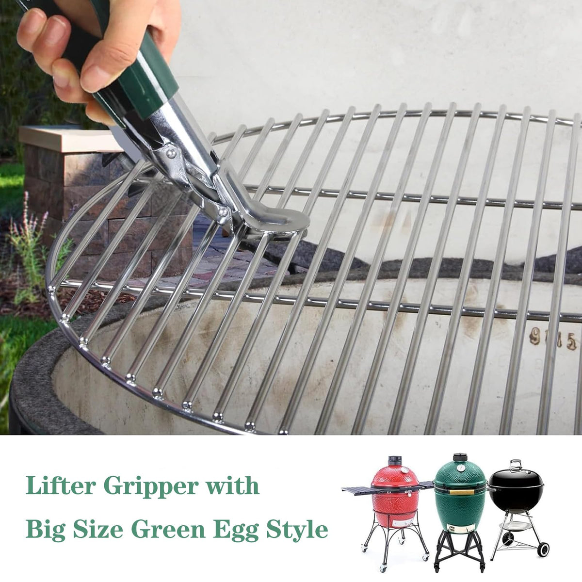 KAMaster lifter fits Weber and Primo grills for versatile use.