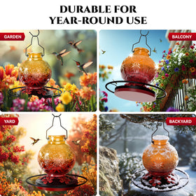 KAMIVERDE clear glass lets you monitor nectar levels at a glance.