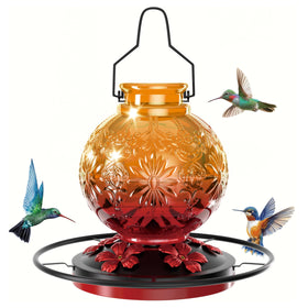 KAMIVERDE orange feeder complements outdoor decor and attracts hummingbirds.