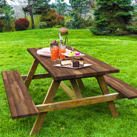 Kamoor bench cover set in wooden-brown protects seating and simplifies cleanup.