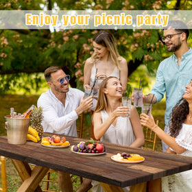 Kamoor outdoor tablecloth for picnics protects surfaces on family gatherings.