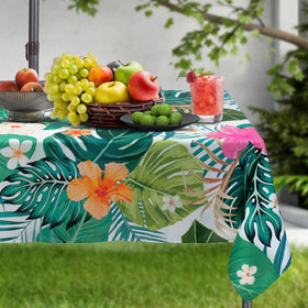 Kamoor umbrella-hole zipper tablecloth enabling easy parasol use.
