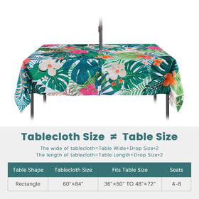 Kamoor waterproof 60x84 inch tablecloth guards against spills.