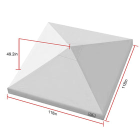 KAMPKEEPER canopy top cover white close-up fabric texture shows sturdy 500D polyester.
