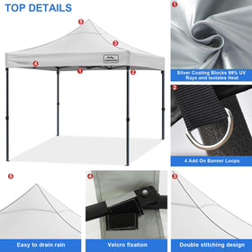 KAMPKEEPER canopy top cover white waterproof seams help all-weather performance.