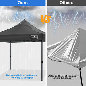 KAMPKEEPER canopy top outdoors enduring sun and rain.
