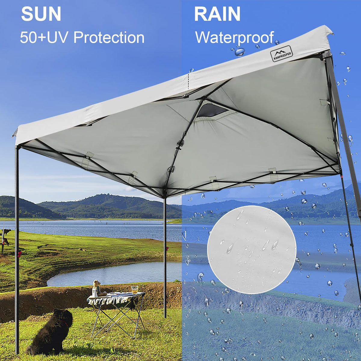 KAMPKEEPER light gray 8x8ft top for backup canopy