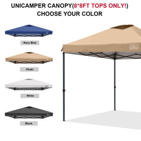 KAMPKEEPER replacement top fabric close-up showing durable polyester and UV block.
