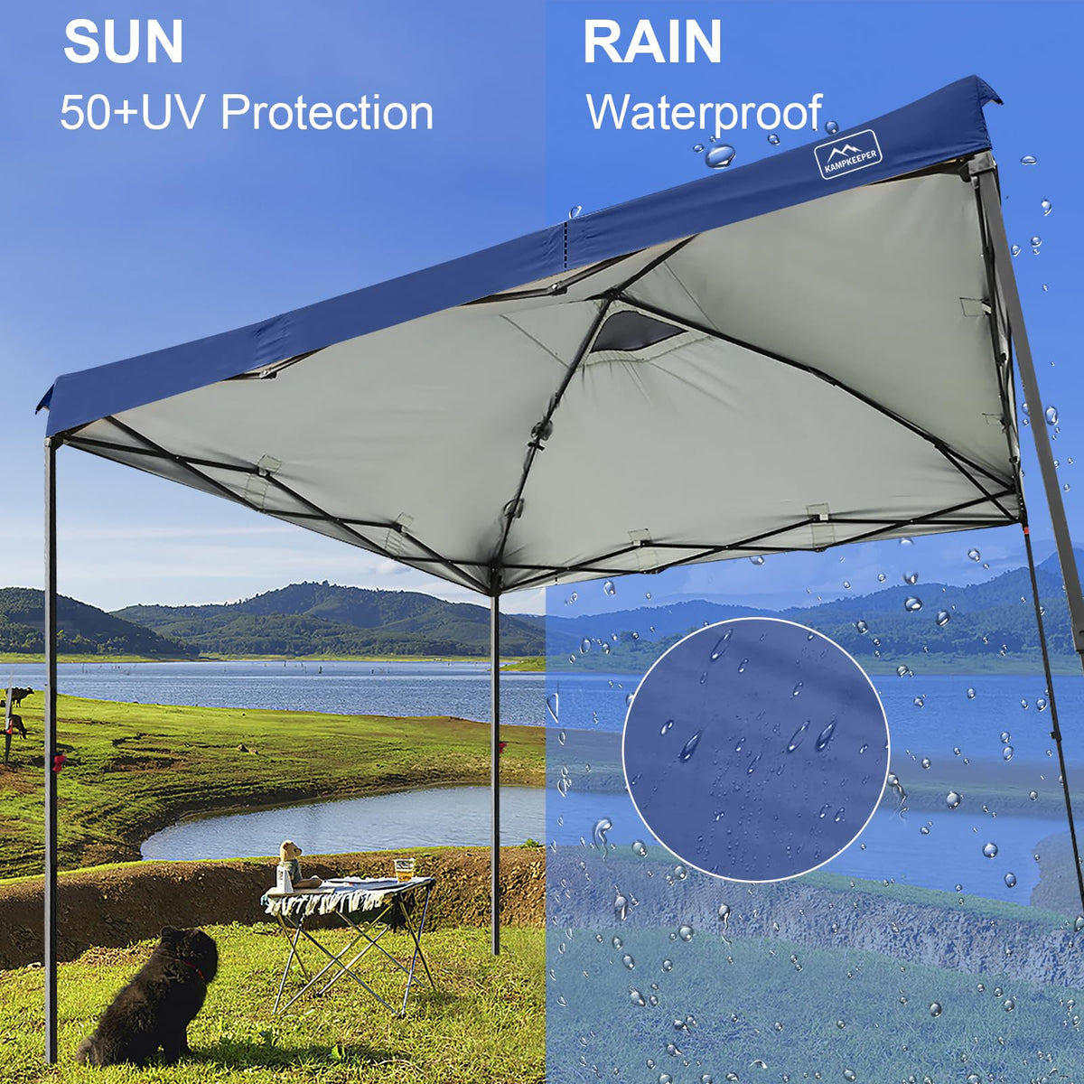KAMPKEEPER vented roof top reduces heat under the canopy during events