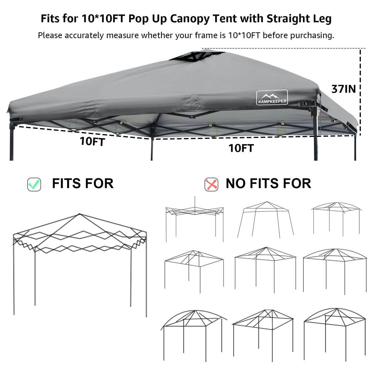 KAMPKEEPER canopy top made of PU-coated polyester for water resistance.