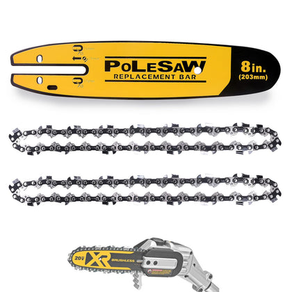 Kamrexi 8-inch pole saw bar for Dewalt DWZCSB8 enabling smooth, durable cuts