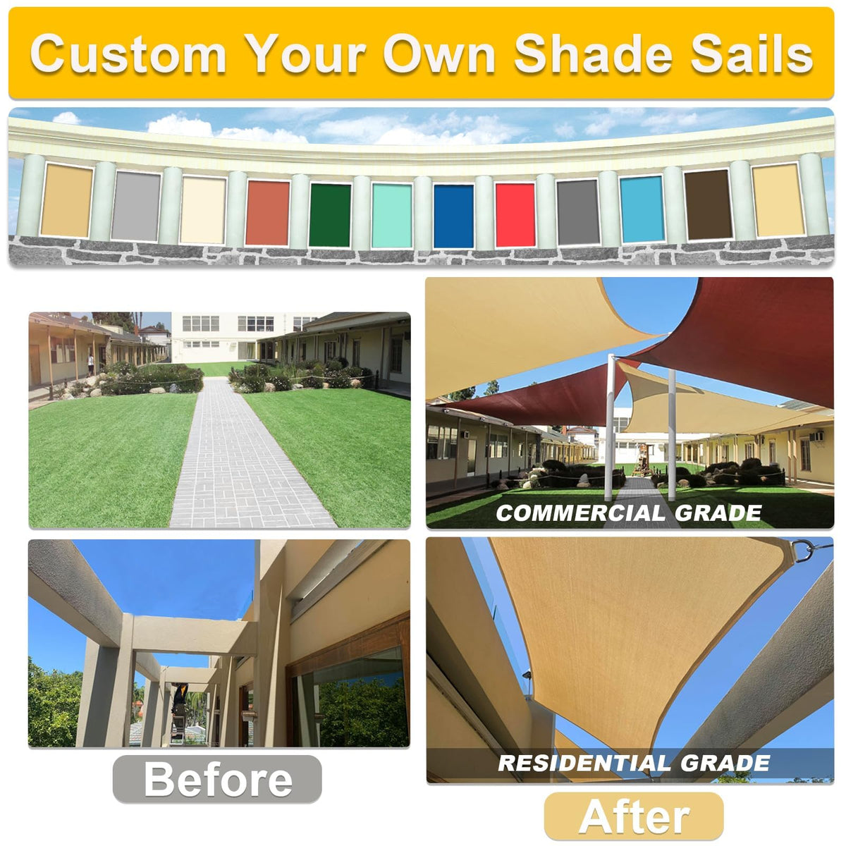 KANAGAWA curved-edge design reduces sag, keeping shade stable over time