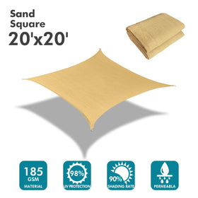 KANAGAWA rectangle sail with curved edges shows tensioned corners for a taut, neat look.