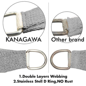 KANAGAWA shade sail with D-rings for secure attachment to posts.