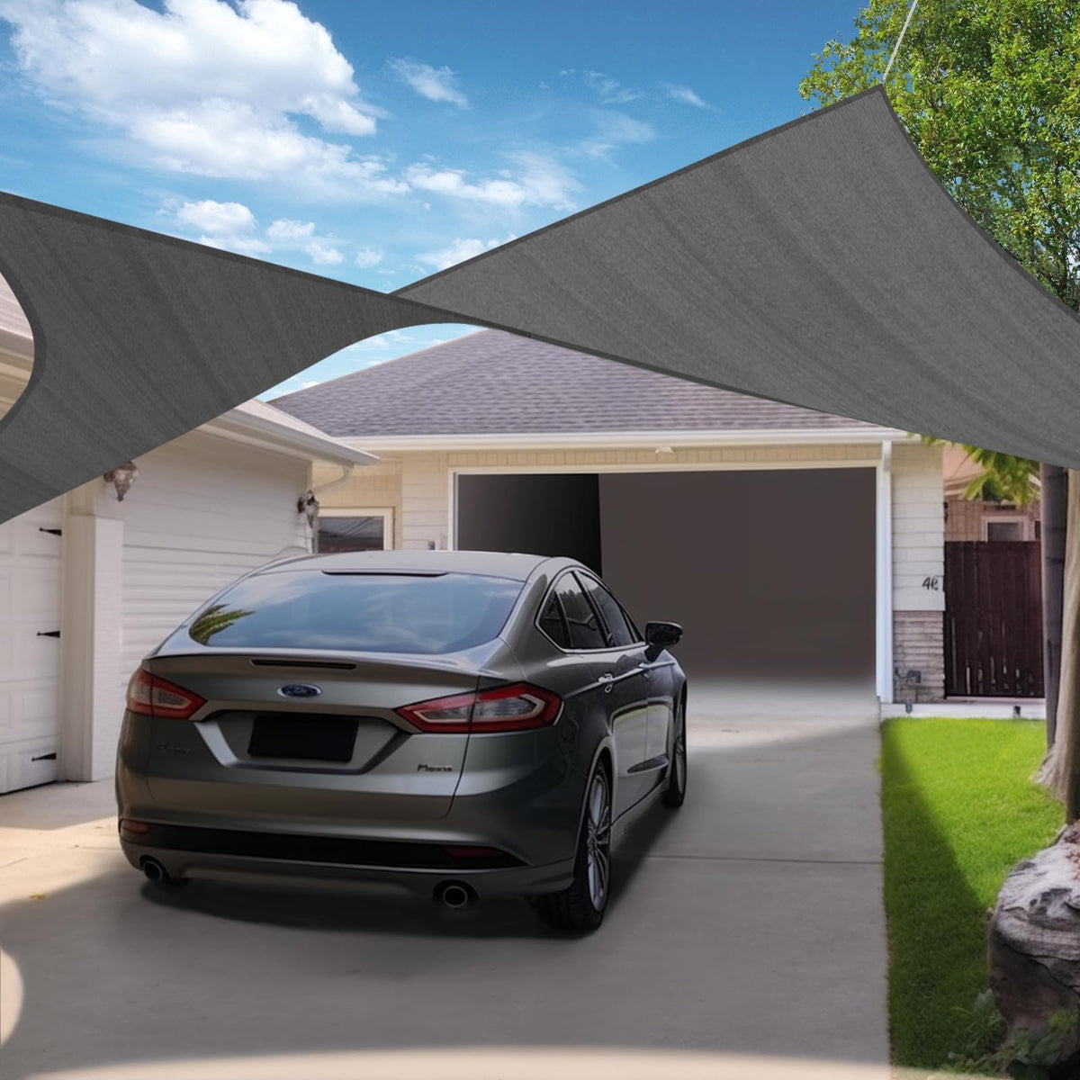 KANAGAWA sun shade sail curved 20x26 custom size option.
