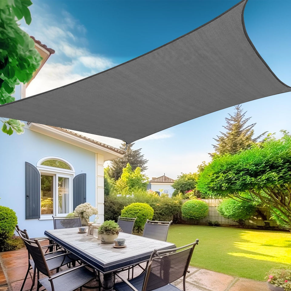 KANAGAWA sun shade sail curved 20x26 installation for patio shade and airflow.
