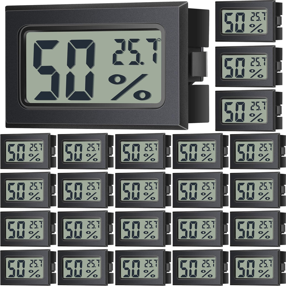 Kanayu mini digital hygrometer with LCD displays indoor temperature and humidity.