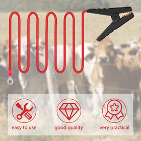 Kanayu red and black fence connectors with copper clips for reliability