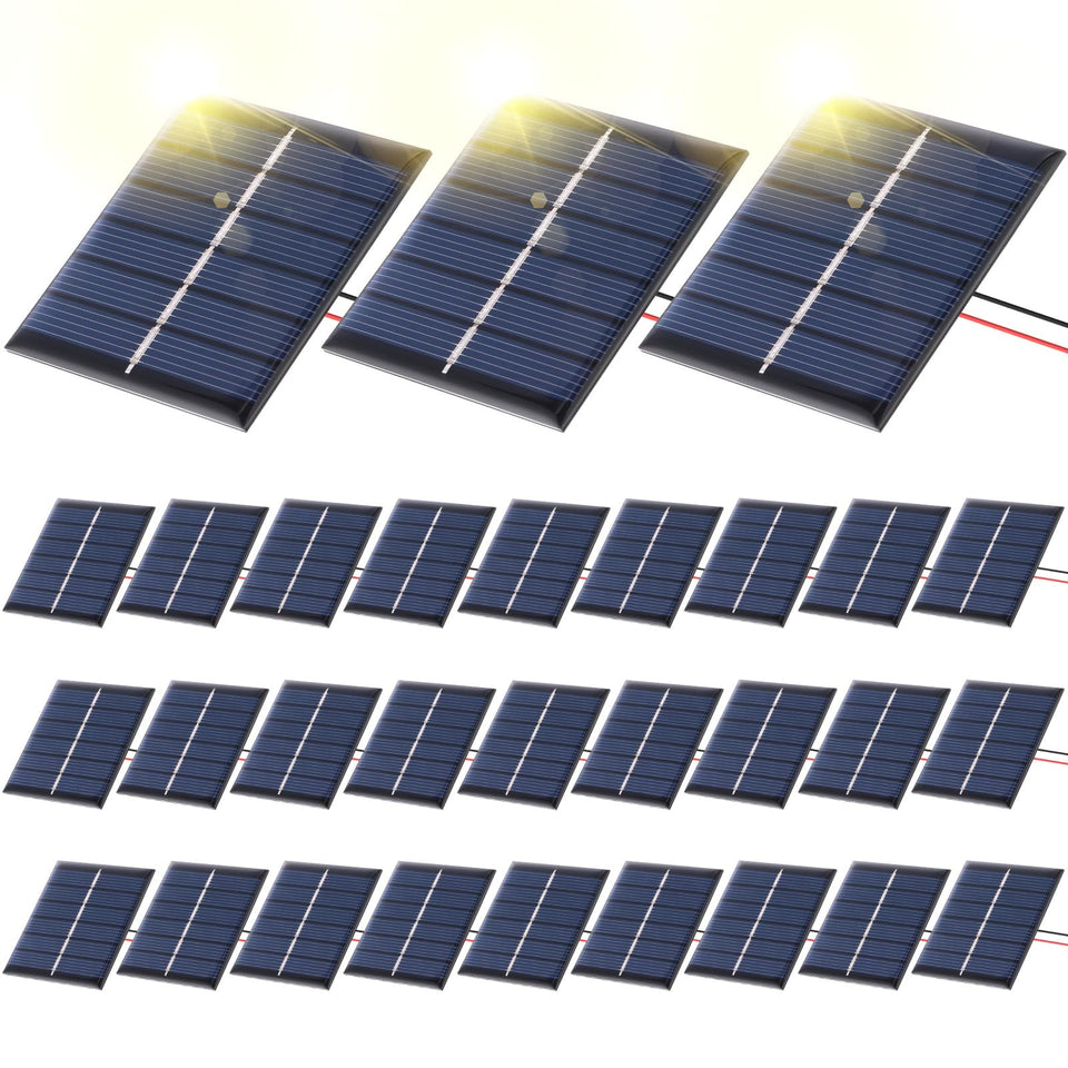 Kanayu 30pcs solar panel front view for DIY projects.