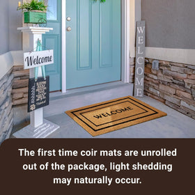 KANKUN Mat at patio or garden doorway illustrating versatile placement.