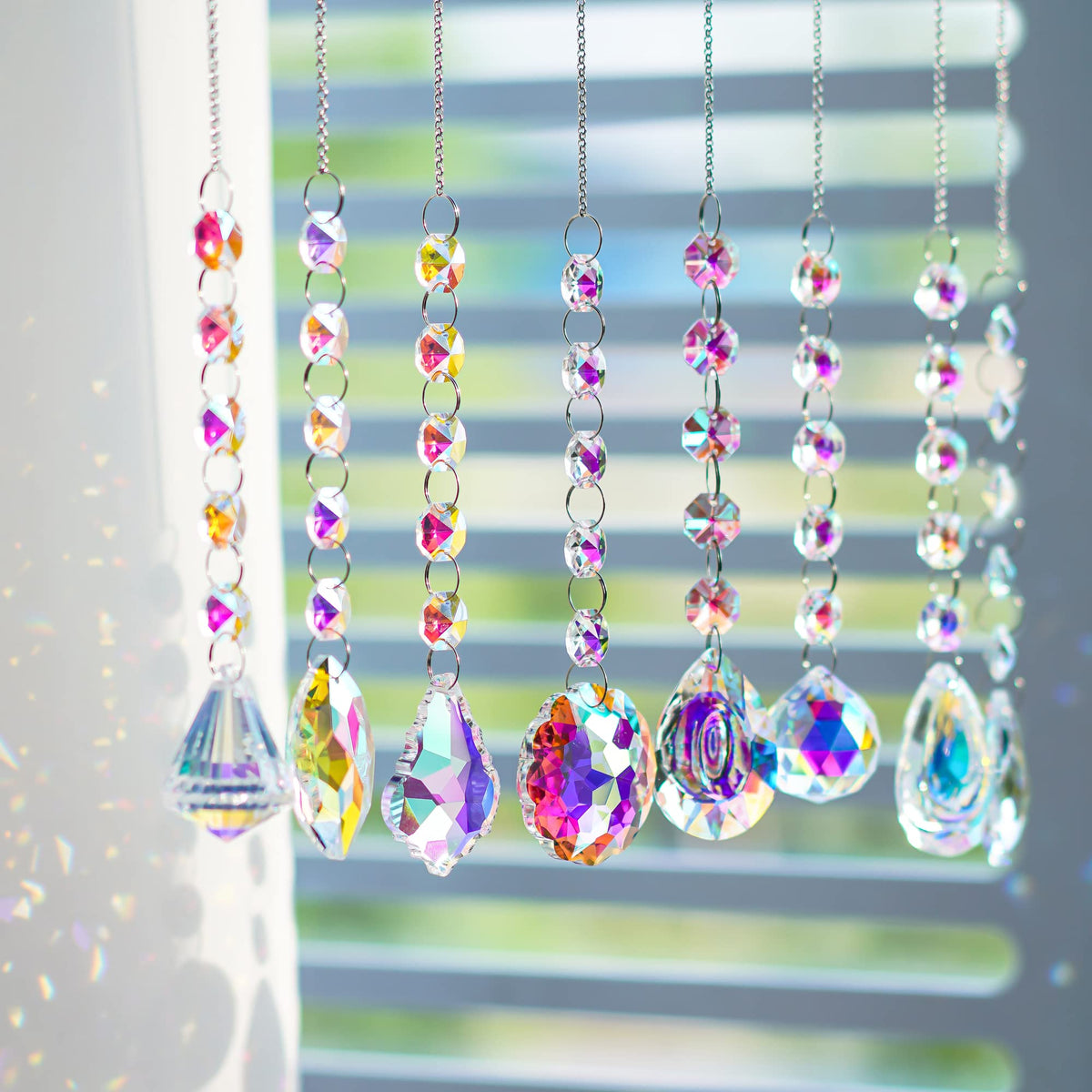 Kanpura colorful crystal pendant suncatcher brightens decor with prism sparkle