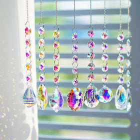Kanpura colorful crystal pendant suncatcher brightens decor with prism sparkle