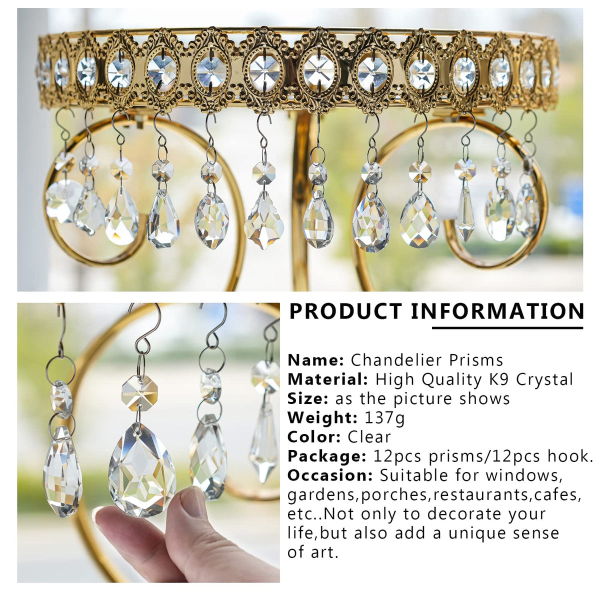Kanpura rainbow hanging crystals add color to window or garden setting