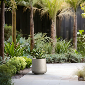 Kante large-capacity planter on porch demonstrates suitability for trees, flowers, or succulents