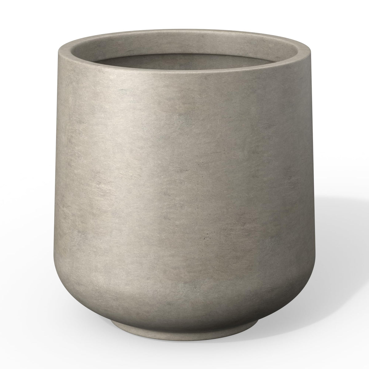 Kante 15.3-inch round concrete planter with drainage hole, ideal for outdoor gardens.