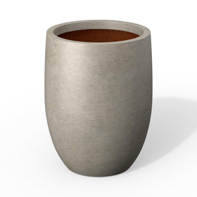 Kante 16.5 inch tall concrete planter front view, durable for indoor and outdoor use