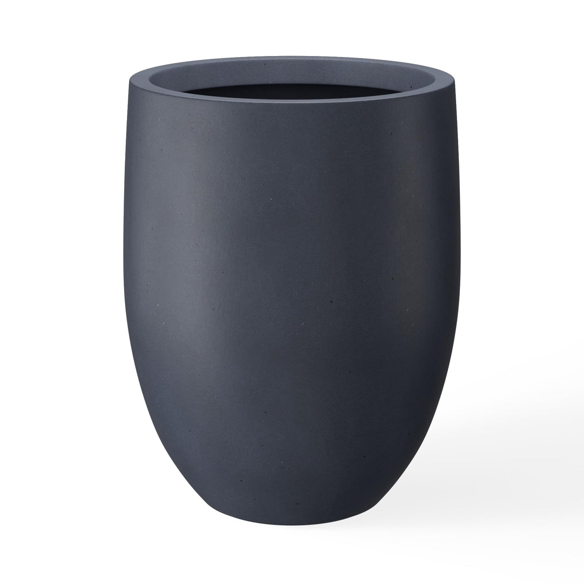 Kante 21.7-inch dark gray concrete tall planter with drainage holes for outdoor use