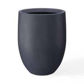 Kante 21.7-inch dark gray concrete tall planter with drainage holes for outdoor use